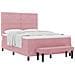 Letto a Molle con Materasso & Panca Rosa 140x190 cm Velluto - Foto miniatura 1