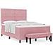 Letto a Molle con Materasso & Panca Rosa 140x190 cm Velluto - Foto miniatura 4