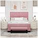 Letto a Molle con Materasso & Panca Rosa 140x190 cm Velluto - Foto miniatura 5