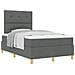 Letto Box Spring con Materasso Grigio Scuro 120x200 cm Tessuto - Foto miniatura 1