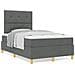 Letto Box Spring con Materasso Grigio Scuro 120x200 cm Tessuto - Foto miniatura 4