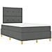 Letto Box Spring con Materasso Grigio Scuro 120x200 cm Tessuto - Foto miniatura 6