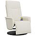 Poltrona Reclinabile Massaggio con Poggiapiedi Crema Similpelle - Foto miniatura 1