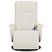 Poltrona Reclinabile Massaggio con Poggiapiedi Crema Similpelle - Foto miniatura 3