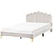 Letto Velluto Sauvian 160 X 200 Cm Bianco Sporco - Foto miniatura 2