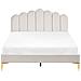 Letto Velluto Sauvian 160 X 200 Cm Bianco Sporco - Foto miniatura 4