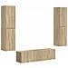 Set mobile TV 6 pcs Rovere Sonoma Legno multistrato - Foto miniatura 1