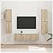 Set mobile TV 6 pcs Rovere Sonoma Legno multistrato - Foto miniatura 2