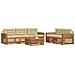 Set di divani da esterno con cuscino 6 pcs Naturale e Beige - Foto miniatura 3