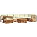 Set di divani da esterno con cuscino 8 pcs Naturale e Crema - Foto miniatura 1