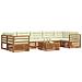 Set di divani da esterno con cuscino 8 pcs Naturale e Crema - Foto miniatura 3