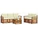 Set divani 6 pcs Naturale e Crema Legno di Acacia Massello - Foto miniatura 3