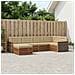 Set di divani da esterno con cuscino 6 pcs Naturale e Beige - Foto miniatura 2