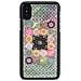Custodia Per Iphone Xs /s, Nera Con Motivo Floreale - Foto miniatura 1