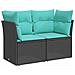 Set di divani 5 pz Nero e Blu Rattan sintetico e Acciaio - Foto miniatura 3