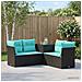 Set di divani 5 pz Nero e Blu Rattan sintetico e Acciaio - Foto miniatura 5