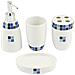 Set Bagno 4 Pezzi Ceramica Decor Lilly Arredo Bagno - Foto miniatura 1