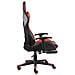 Sedia da Gaming Girevole con Poggiapiedi Rossa in PVC - Foto miniatura 2