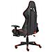 Sedia da Gaming Girevole con Poggiapiedi Rossa in PVC - Foto miniatura 6