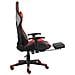 Sedia da Gaming Girevole con Poggiapiedi Rossa in PVC - Foto miniatura 9