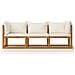 Divano Da Giardino A 3 Posti Con Cuscino Crema Massello Acacia - Foto miniatura 2