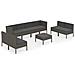 Set Divani Da Giardino 9 Pz Con Cuscini In Polyrattan Grigio - Foto miniatura 2