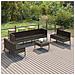 Set Divani Da Giardino 9 Pz Con Cuscini In Polyrattan Grigio - Foto miniatura 1