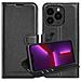 Custodia Compatibile Con Apple Iphone 13 Pro In Nero Carbone - Coperchio Protettiva Con Chiusura Magnetica, Funzione Stand E Tasca Per Le Carte - Foto miniatura 1