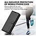Custodia Compatibile Con Apple Iphone 13 Pro In Nero Carbone - Coperchio Protettiva Con Chiusura Magnetica, Funzione Stand E Tasca Per Le Carte - Foto miniatura 4