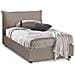 Letto Piazza E Mezza Letizia, Letto Contenitore Con Rivestimento In Ecopelle, 100% Made In Italy, Apertura Frontale, Con Materasso Cm 120x200 Incluso, Tortora - Foto miniatura 1
