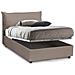 Letto Piazza E Mezza Letizia, Letto Contenitore Con Rivestimento In Ecopelle, 100% Made In Italy, Apertura Frontale, Con Materasso Cm 120x200 Incluso, Tortora - Foto miniatura 2