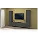 Parete Attrezzata Giordano, Set Salotto Porta Tv A 3 Ante, Mobile Soggiorno Multiuso, 100% Made In Italy, Cm 260x30h180, Antracite - Foto miniatura 1
