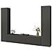 Parete Attrezzata Giordano, Set Salotto Porta Tv A 3 Ante, Mobile Soggiorno Multiuso, 100% Made In Italy, Cm 260x30h180, Antracite - Foto miniatura 2