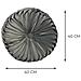 Cuscino Arredo Imbottito In Velluto Rotondo A Pieghe Plissettato Colore Grigio Atelier In Tinta Unita Pieghettato - Foto miniatura 3