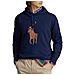 Felpa Polo Ralph Lauren The Rl Fleece Leather-big Pony Hoodie Tg L - Foto miniatura 1