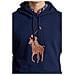 Felpa Polo Ralph Lauren The Rl Fleece Leather-big Pony Hoodie Tg L - Foto miniatura 3