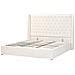 Letto Matrimoniale Contenitore Velluto Bianco Sporco 180 X 200 Cm Lubbon - Foto miniatura 6