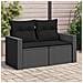 Divano Da Giardino Con Cuscini A 2 Posti Nero In Polyrattan - Foto miniatura 8
