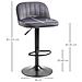 Set 2 Sgabelli Da Bar Con Schienale E Poggiapiedi, Girevoli Con Altezza Regolabile, Grigio - Foto miniatura 2
