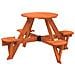 Tavolo Da Picnic Per 4 Bambini Rotondo Con Foro In Legno Abete - Foto miniatura 2