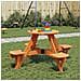 Tavolo Da Picnic Per 4 Bambini Rotondo Con Foro In Legno Abete - Foto miniatura 1