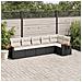Set Divano Da Giardino 6 Pz Con Cuscini Nero In Polyrattan - Foto miniatura 1