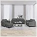 Set di Divani 4 pz con Cuscini Grigio Scuro in Tessuto - Foto miniatura 2