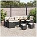 Set Divano Giardino 10 Pezzi con Cuscini Nero Polyrattan Acacia,  Divano Giardino per 2 Persone con Cuscini Nero Polyrattan,  Set Pranzo Giardino 3 Pezzi con Cuscini Nero Polyrattan Acacia - Foto miniatura 2