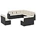 Set Divani da Giardino 11 pz con Cuscini in Polyrattan Nero - Foto miniatura 1