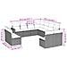 Set Divani da Giardino 11 pz con Cuscini in Polyrattan Nero - Foto miniatura 3