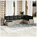 Set Divano da Giardino 8pz con Cuscini Grigio Chiaro Polyrattan - Foto miniatura 2