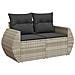 Set Divano da Giardino 8pz con Cuscini Grigio Chiaro Polyrattan - Foto miniatura 7