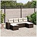 Set Divano da Giardino 6 pz con Cuscini Marrone in Polyrattan - Foto miniatura 2