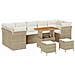 Set Divano da Giardino 10 pcs beige e panna 90 x 55 x 71 cm - Foto miniatura 1